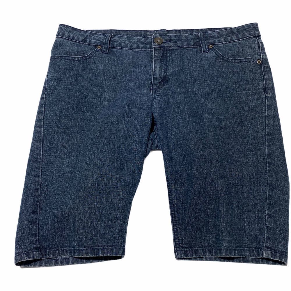 City streets Blue denim Bermuda jean shorts 15